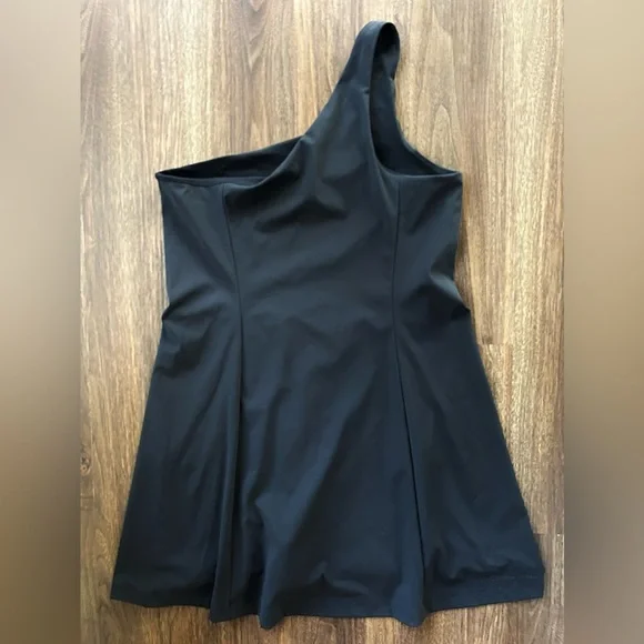 OUTDOOR VOICES Black One Shoulder Athletic Dress Built-in Shorts Activewear | L - Picture 7 of 10